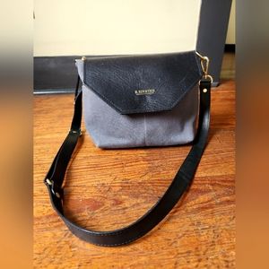 SOLD R. Riveter Black and Grey Leather Handbag Hobby
